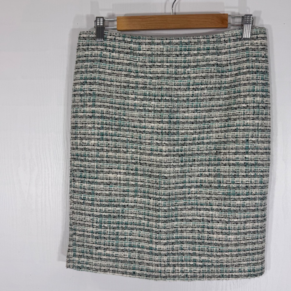 Kenar Womens Tweed Skirt Size 4 Lined Career‎ Office Teal Black White